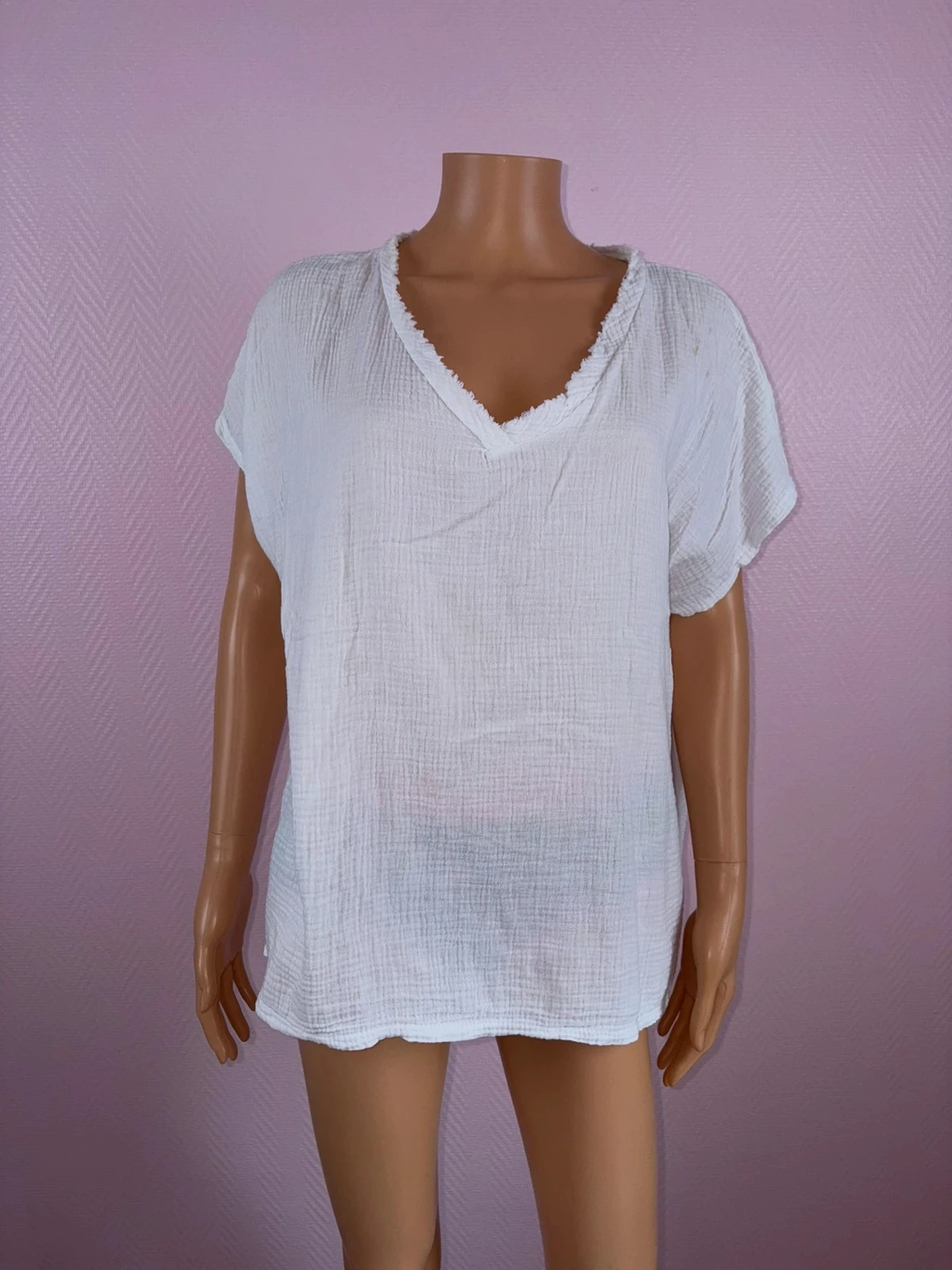 T-shirt femme gaze de coton taille m
